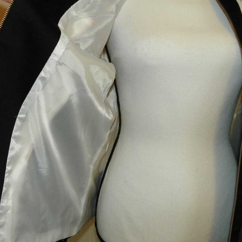Light Lined Jacket Black White Women Lg - Picture 8 of 16